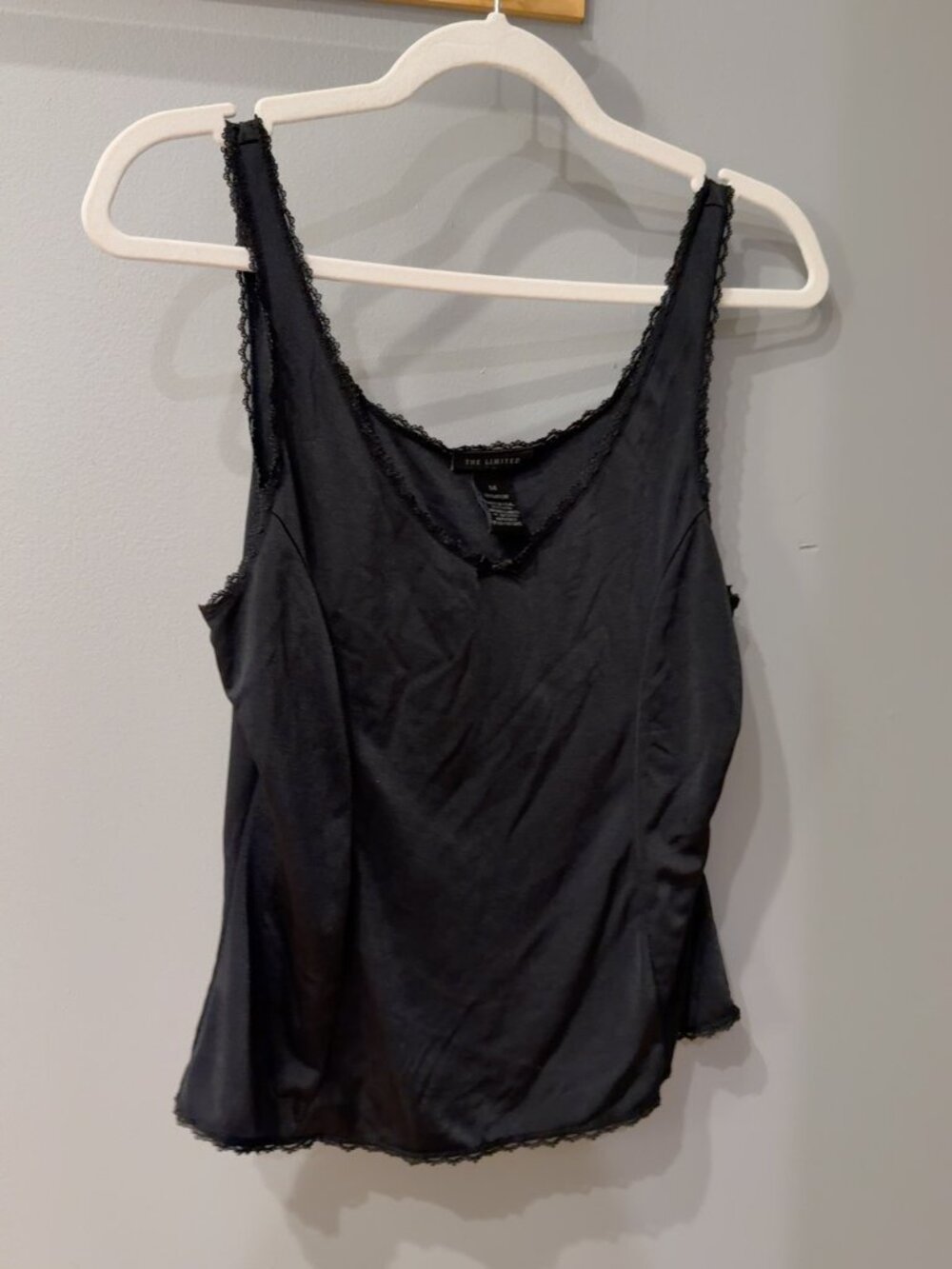 The Limited Black Lace Trim Camisole/ Tank Top, M, Y2K